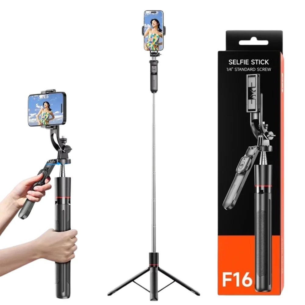 F16 Detachable Phone Clip Tripod – 360° Panoramic Shooting Stand for Phone & DSLR with Holder