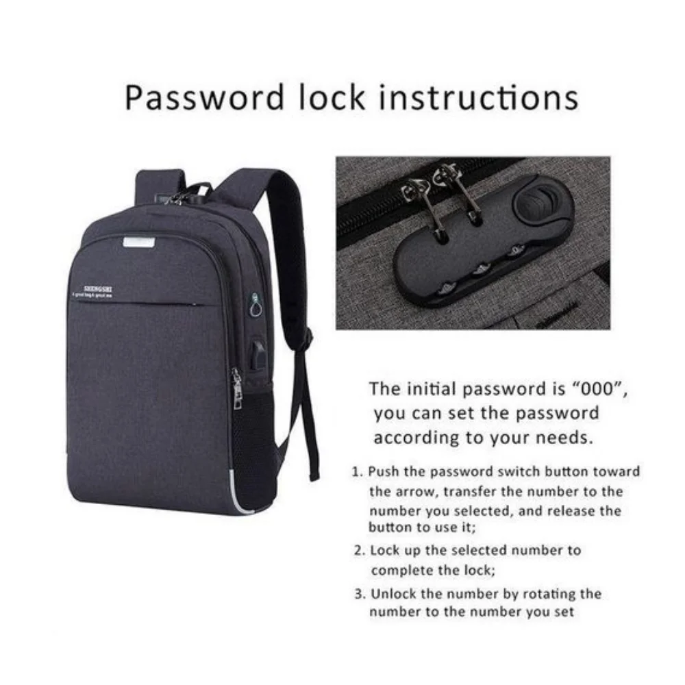 Anti‑Theft Laptop Bag – Black, USB Charging Port, Water‑Resistant Backpack – Best Price in Kenya - Image 2